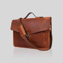 Load image into Gallery viewer, Classic Leather Laptop Messenger Bag