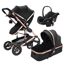 Load image into Gallery viewer, Black Baby Pram Travel System