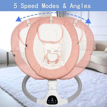 Load image into Gallery viewer, Compact pink electric baby swing for soothing infants