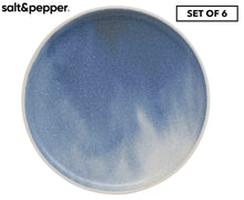 Load image into Gallery viewer, Salt & Pepper dinnerware: 6 blue 20cm Kanoko side plates