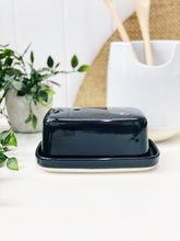 Load image into Gallery viewer, Durable black stoneware butter dish