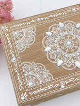 Load image into Gallery viewer, Our Boho Mandala Trinket Box is bohemian inspired and perfect for storing your treasures in the bedroom or around the home. The delicate hand painted mandala design is dotted with jewels, providing both fun, functionality and luxury.| Bliss Gifts & Homewares | Unit 8, 259 Princes Hwy Ulladulla | South Coast NSW | Online Retail Gift & Homeware Shopping | 0427795959, 44541523