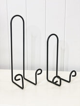 Load image into Gallery viewer, Display your favourite cook books, books and plates with our sturdy black metal Book or Plate Display Stand - Small. Perfect for making your favourite plates a statement piece in your home or keeping your faviourite recipe handy while cooking. Size: 15x21cm. Shop online. AfterPay available. Australia wide Shipping | Bliss Gifts & Homewares - Unit 8, 259 Princes Hwy Ulladulla - 0427795959, 44541523
