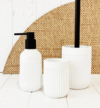 Load image into Gallery viewer, Embrace the latest trends in bathroom styling with the Cult Toilet Brush Holder. Made from poly resin, this 10x35.5cm toilet brush holder in monochromatic matte white enjoys a minimalist design with a ribbed texture finish.| Bliss Gifts & Homewares | Unit 8, 259 Princes Hwy Ulladulla | South Coast NSW | Online Retail Gift & Homeware Shopping | 0427795959, 44541523
