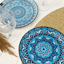 Load image into Gallery viewer, Moroccan-inspired Blue Ceramic Plate for Entrees