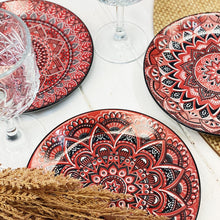 Load image into Gallery viewer, Our Casablanca Entree Plate in red is perfect for an entree, small meals, sandwich or a side dish.Our entree plate is 22cm in diameter and 2cm in height. All of our ceramic Casablanca Dinner and Serving ware is commercial grade quality.| Bliss Gifts & Homewares | Unit 8, 259 Princes Hwy Ulladulla | South Coast NSW | Online Retail Gift & Homeware Shopping | 0427795959, 44541523