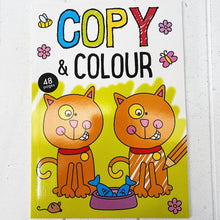 Load image into Gallery viewer, Keep the kids entertained with our fun and bright Copy & Colour Activity Book. Large book, with bright, colourful pictures repeated as simple outlines for young children to copy the colours. 48 pages. AGES: 3+.| Bliss Gifts & Homewares | Unit 8, 259 Princes Hwy Ulladulla | South Coast NSW | Online Retail Gift & Homeware Shopping | 0427795959, 44541523