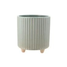 Load image into Gallery viewer, Display your favourite floral accents with our beautiful Fraser Ceramic Pot with Feet. The soft tone will suit any decor, while the ribbed pattern adds texture to any space.  13.5 x 14.3cm.| Bliss Gifts & Homewares | Unit 8, 259 Princes Hwy Ulladulla | South Coast NSW | Online Retail Gift & Homeware Shopping | 0427795959, 44541523