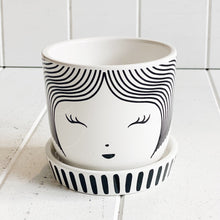 Load image into Gallery viewer, Our quirky black and white Hipster Face pots are full of personality and style. Perfect for having fun while displaying your favourite plants, they look great on a window sill or on a shelf. Four fun styles to choose from. Shop online. AfterPay available. Australia wide Shipping | Bliss Gifts & Homewares - Unit 8, 259 Princes Hwy Ulladulla - 0427795959, 44541523