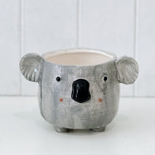 Load image into Gallery viewer, Add some fun to your garden with our Kai Koala Ceramic Pot. This gorgeous pot is fun, colourful and a great addition to any home or garden. 17.5x14.2x12cm. Ceramic, drainage hole and plug. | Bliss Gifts & Homewares | Unit 8, 259 Princes Hwy Ulladulla | South Coast NSW | Online Retail Gift & Homeware Shopping | 0427795959, 44541523.