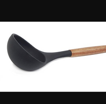 Load image into Gallery viewer, Bialetti St Clare Acacia Handle Silicone Ladle - Kitchen Utensils - black silicone head - heat resistant up to 500degrees - solid acacia handle |Bliss Gifts & Homewares - Unit 8, 259 Princes Hwy Ulladulla - Shop Online & In store - 0427795959, 44541523 - Australia wide shipping
