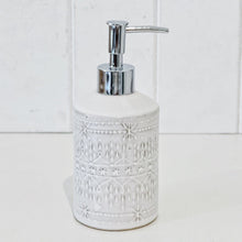 Load image into Gallery viewer, Update your bathroom with a great new stylish with Liberty Ceramic Soap Dispenser - Natural. This 7.5 x 11cm dispenser is made from a highly durable ceramic, and features a natural colour textured finish.| Bliss Gifts & Homewares | Unit 8, 259 Princes Hwy Ulladulla | South Coast NSW | Online Retail Gift & Homeware Shopping | 0427795959, 44541523