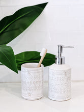 Load image into Gallery viewer, Update your bathroom with a great new stylish with Liberty Ceramic Tumbler - Natural. This 8 x 17.5cm tumbler is made from a highly durable ceramic, and features a natural colour textured finish.| Bliss Gifts & Homewares | Unit 8, 259 Princes Hwy Ulladulla | South Coast NSW | Online Retail Gift & Homeware Shopping | 0427795959, 44541523