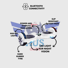 Load image into Gallery viewer, Lamborghini style hoverboard scooter, white.