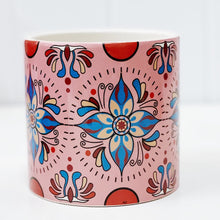 Load image into Gallery viewer, Our gorgeous Large Nyla Pots create a unique style with bold shapes and bright shades of blues, reds and browns - Style B - Drainage hole and plug perfect for indoor and outdoor use - Available in 6 styles Measures: 13.5x13.5x12.cm - Ceramic | Bliss Gifts & Homewares | Unit 8, 259 Princes Hwy Ulladulla | South Coast NSW | Online Retail Gift & Homeware Shopping | 0427795959, 44541523