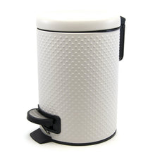 Load image into Gallery viewer, A must have for every bathroom, this 3 litre white bin in metal comes with an easy to use pedal and includes a removable inner bucket. highly durable metal. 3lt. Matches the Spot toilet Brush & Roll Holder Set.| Bliss Gifts & Homewares | Unit 8, 259 Princes Hwy Ulladulla | South Coast NSW | Online Retail Gift & Homeware Shopping | 0427795959, 44541523