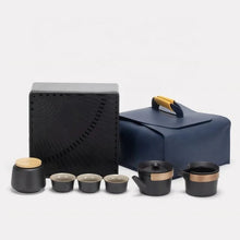 Load image into Gallery viewer, Chinese tea cup set with intricate blue and white floral design