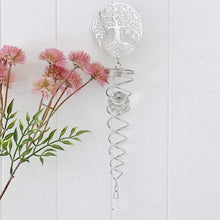Load image into Gallery viewer, Our Tree Of Life Vortex Spiral Spinner is so delicately impressive and would fit into any home style, inside or outside. It creates the vortex illusion by spinning with an intricately detailed Tree of Life symbol hanging above. 37cm.| Bliss Gifts & Homewares | Unit 8, 259 Princes Hwy Ulladulla | South Coast NSW | Online Retail Gift & Homeware Shopping | 0427795959, 44541523