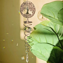 Load image into Gallery viewer, Our Tree Of Life Vortex Spiral Spinner is so delicately impressive and would fit into any home style, inside or outside. It creates the vortex illusion by spinning with an intricately detailed Tree of Life symbol hanging above. 37cm.| Bliss Gifts & Homewares | Unit 8, 259 Princes Hwy Ulladulla | South Coast NSW | Online Retail Gift & Homeware Shopping | 0427795959, 44541523