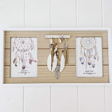Load image into Gallery viewer, Our Twin Dreamcatcher Framed Print makes a great styling accessory for your bedroom, lounge room or office, bringing a bohemian vibe into your space. Measures approx: 40x21cm. Shop online. AfterPay available. Australia wide Shipping | Bliss Gifts & Homewares - Unit 8, 259 Princes Hwy Ulladulla - 0427795959, 44541523