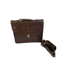 Load image into Gallery viewer, Classic Leather Laptop Messenger Bag
