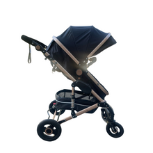 Load image into Gallery viewer, Black Baby Stroller Bassinet Combo