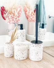 Load image into Gallery viewer, Venice White 185ml Soap Dispenser - Salt&Pepper - Made from durable resin in a delightfully sleek shape - features a matte finish with an on-trend terrazzo inlay |Bliss Gifts & Homewares - Unit 8, 259 Princes Hwy Ulladulla - Shop Online & In store - 0427795959, 44541523 - Australia wide shipping