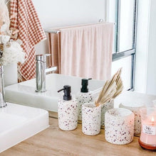 Load image into Gallery viewer, Venice White 185ml Soap Dispenser - Salt&Pepper - Made from durable resin in a delightfully sleek shape - features a matte finish with an on-trend terrazzo inlay |Bliss Gifts & Homewares - Unit 8, 259 Princes Hwy Ulladulla - Shop Online & In store - 0427795959, 44541523 - Australia wide shipping
