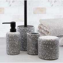Load image into Gallery viewer, Venice Grey Terrazzo Canister - Salt&Pepper - Made from durable resin in a delightfully sleek shape - features a matte finish with an on-trend terrazzo inlay |Bliss Gifts & Homewares - Unit 8, 259 Princes Hwy Ulladulla - Shop Online & In store - 0427795959, 44541523 - Australia wide shipping