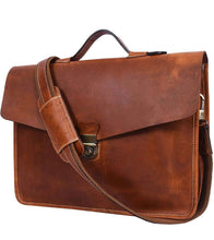 Load image into Gallery viewer, Classic Leather Laptop Messenger Bag