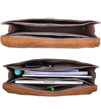 Load image into Gallery viewer, Classic Leather Laptop Messenger Bag