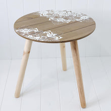 Load image into Gallery viewer, White Mandala Print Side Table - Perfect as a bedside table, coffee table or as corner decor table - Features a beautiful White Mandala design - Made from MDF - Measures: 40x40cm. |Bliss Gifts & Homewares - Unit 8, 259 Princes Hwy Ulladulla - Shop Online & In store - 0427795959, 44541523 - Australia wide shipping