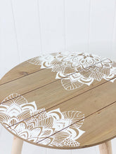 Load image into Gallery viewer, White Mandala Print Side Table - Perfect as a bedside table, coffee table or as corner decor table - Features a beautiful White Mandala design - Made from MDF - Measures: 40x40cm. |Bliss Gifts & Homewares - Unit 8, 259 Princes Hwy Ulladulla - Shop Online & In store - 0427795959, 44541523 - Australia wide shipping