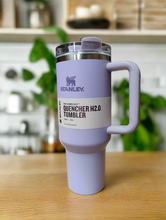 Load image into Gallery viewer, Stanley Quencher 40oz purple tumbler with straw.
