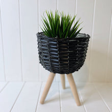 Load image into Gallery viewer, Elevate the look of your plant or floral display with our Black Wicker Pot Holder/planter. Indoor plants are on trend and our stylish Wicker planters are perfect for showing off your gorgeous greenery.| Bliss Gifts & Homewares | Unit 8, 259 Princes Hwy Ulladulla | South Coast NSW | Online Retail Gift & Homeware Shopping | 0427795959, 44541523
