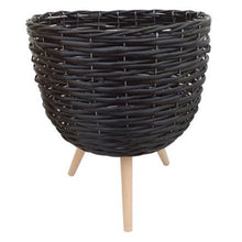 Load image into Gallery viewer, Elevate the look of your plant or floral display with our Black Wicker Pot Holder/planter. Indoor plants are on trend and our stylish Wicker planters are perfect for showing off your gorgeous greenery.| Bliss Gifts & Homewares | Unit 8, 259 Princes Hwy Ulladulla | South Coast NSW | Online Retail Gift & Homeware Shopping | 0427795959, 44541523