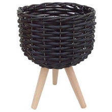 Load image into Gallery viewer, Elevate the look of your plant or floral display with our Black Wicker Pot Holder/planter. Indoor plants are on trend and our stylish Wicker planters are perfect for showing off your gorgeous greenery.| Bliss Gifts & Homewares | Unit 8, 259 Princes Hwy Ulladulla | South Coast NSW | Online Retail Gift & Homeware Shopping | 0427795959, 44541523