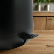 Load image into Gallery viewer, Functional and stylish 5L black bin, a key piece of the Salt & pepper Manhattan range.