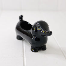 Load image into Gallery viewer, Liven up your home with our fun Dachshund Puppy Pot. Perfect for your favourite windowsill flower, or would make a fun and quirky way to store things. 16 x 5 x 8cm. BLISS Gifts & Homewares - Online & In-store. AfterPay now available | Bliss Gifts & Homewares - Unit 8, 259 Princes Hwy Ulladulla - 0427795959, 44541523