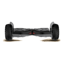Load image into Gallery viewer, Close-up of the durable, rugged wheels on the NS8 hoverboard