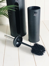Load image into Gallery viewer, The SPOT Toilet Brush & Roll Holder features a beautiful black embossed spot pattern and is a must-have bathroom essential for every household. Made of metal; toilet roll holder holds up to 4 rolls; embossed spot pattern.| Bliss Gifts & Homewares | Unit 8, 259 Princes Hwy Ulladulla | South Coast NSW | Online Retail Gift & Homeware Shopping | 0427795959, 44541523