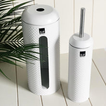 Load image into Gallery viewer, The SPOT Toilet Brush & Roll Holder features a beautiful white embossed spot pattern and is a must-have bathroom essential for every household. Made of metal; toilet roll holder holds up to 4 rolls. Shop Online. AfterPay Available. Australia Wide Shipping | Bliss Gifts & Homewares - Unit 8, 259 Princes Hwy Ulladulla - 0427795959, 44541523