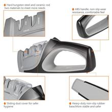 Load image into Gallery viewer, Razor sharp knife after using the 4-in-1 sharpener at home.