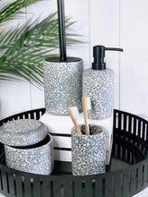 Load image into Gallery viewer, Venice Grey Terrazzo Canister - Salt&Pepper - Made from durable resin in a delightfully sleek shape - features a matte finish with an on-trend terrazzo inlay |Bliss Gifts & Homewares - Unit 8, 259 Princes Hwy Ulladulla - Shop Online & In store - 0427795959, 44541523 - Australia wide shipping