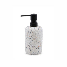 Load image into Gallery viewer, Venice White 185ml Soap Dispenser - Salt&Pepper - Made from durable resin in a delightfully sleek shape - features a matte finish with an on-trend terrazzo inlay |Bliss Gifts & Homewares - Unit 8, 259 Princes Hwy Ulladulla - Shop Online & In store - 0427795959, 44541523 - Australia wide shipping