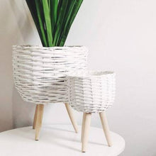 Load image into Gallery viewer, Elevate the look of your plant or floral display with our large White Wicker pot planter. Indoor plants are on trend and our stylish Wicker planters are perfect for showing off your gorgeous greenery.  | Bliss Gifts & Homewares | Milton | Online | 0427795959 | Afterpay available