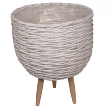 Load image into Gallery viewer, Elevate the look of your plant or floral display with our large White Wicker pot planter. Indoor plants are on trend and our stylish Wicker planters are perfect for showing off your gorgeous greenery.  | Bliss Gifts & Homewares | Milton | Online | 0427795959 | Afterpay available