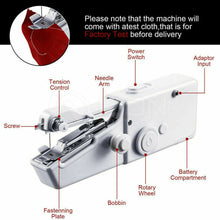 Load image into Gallery viewer, Portable Cordless Handheld Sewing Machine Stitch Home Mini Clothes Free Post