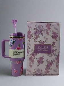 Eco-friendly Love Shack 40oz floral tumbler insulated