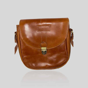 Brown Small Leather Messenger Bag